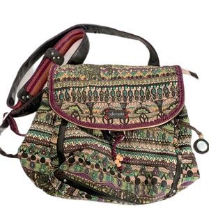 Sakroots Artist Circle Multicolored Boho Convertible Shoulder Bag Backpack